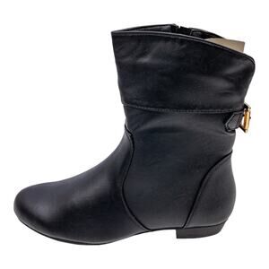 Ball Band Betty Ankle Boots Women 9 Black Back Buckle Inside Zip Low Heel